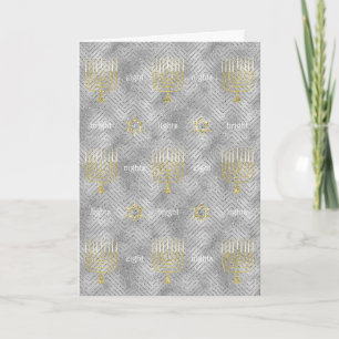 "Hanukkah Guld Menorah" hälsningskort med kuvert Helgkort