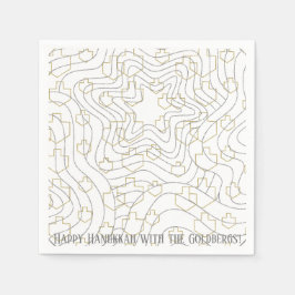 Hanukkah Guld N Silver Dreidels Pappersservett