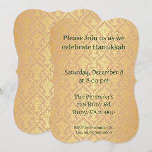Hanukkah Guld och Emerald grönt Inbjudningar