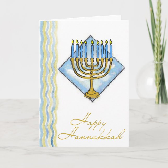 Hanukkah hälsningkort med Minorah Helgkort (Framsida)