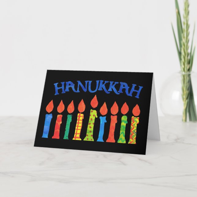 Hanukkah hälsningkort med stearinljus helgkort (Framsida)