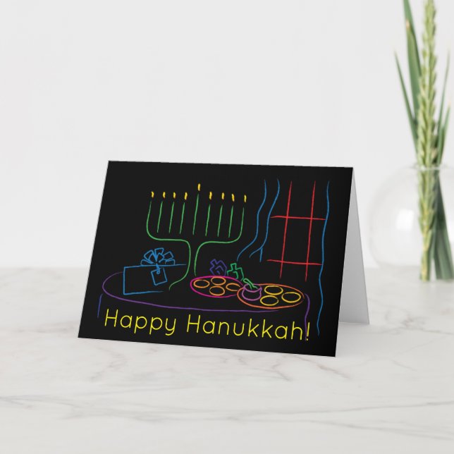 Hanukkah-hälsningskort Anpassa med kuvert Helgkort (Framsida)