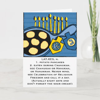 Hanukkah-hälsningskort"Potato Pancakes" Helgkort