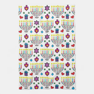 Hanukkah Hanukkiah Light and Bright Kökshandduk
