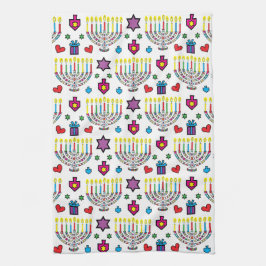 Hanukkah Hanukkiah Light och Bright Kökshandduk
