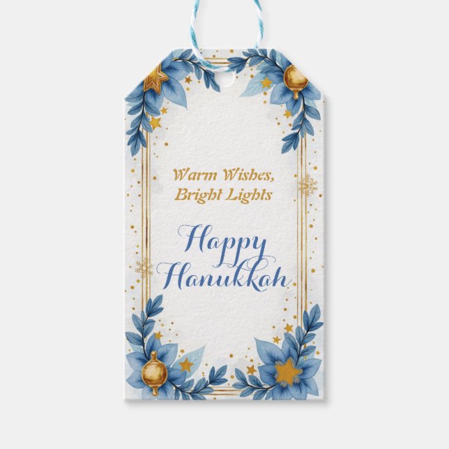 Hanukkah Harmoni akvarell  Lysa Hanukkah Presentetikett (Framsidan)