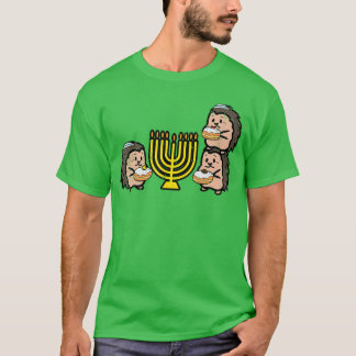 Hanukkah Hedgehogs Chanukah Jewish Men Women Boys  T Shirt
