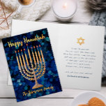 Hanukkah Helgdag Card och Guld Menorah Helgkort<br><div class="desc">Hanukkah Helgdag Card och Guld Menorah</div>