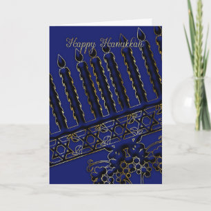 hanukkah-helgdag-kort med ljus i blått helgkort