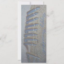 Hanukkah i Snö! Platt kort på metallisk papper