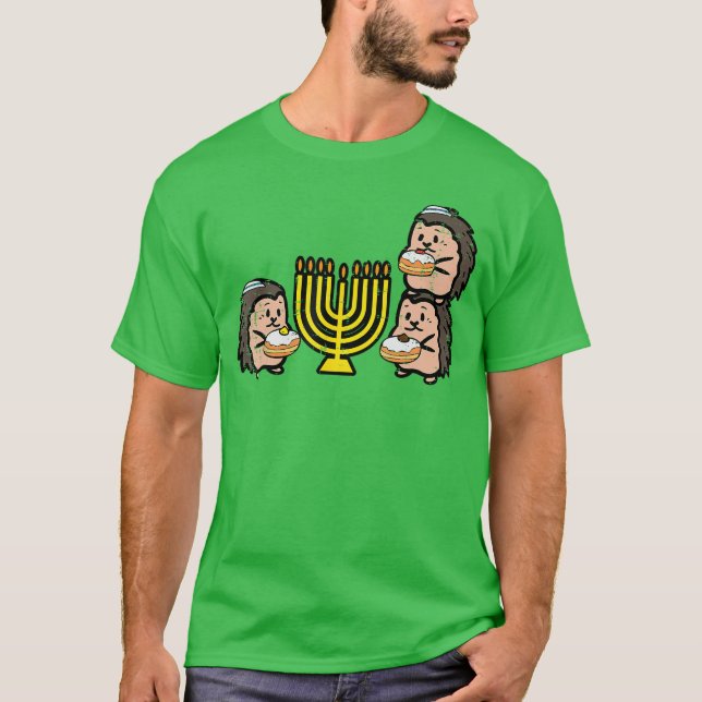 Hanukkah Igelkottar Chanukah Judiska Män Kvinnor P T Shirt (Framsida)