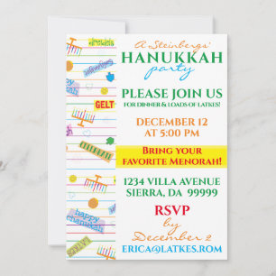 Hanukkah-inbjudan Party Design Inbjudningar