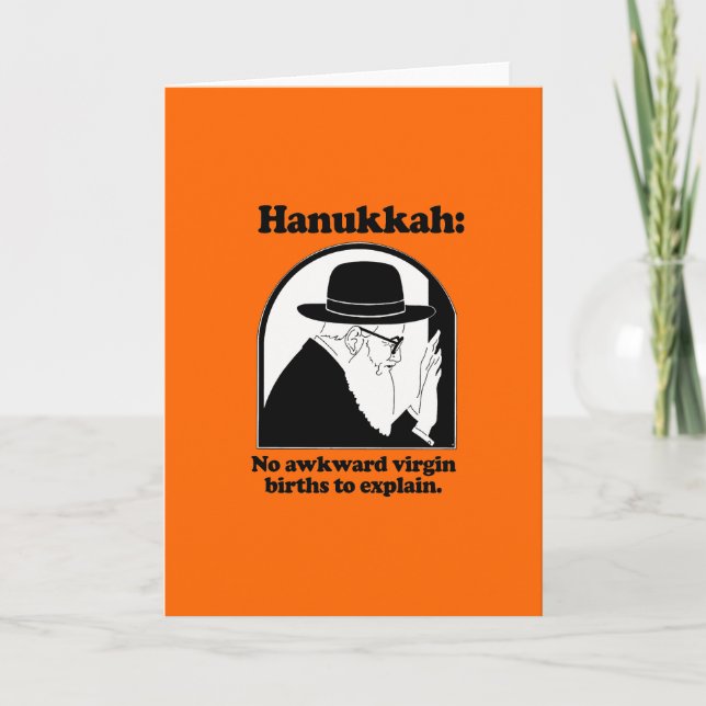 Hanukkah - inga konstiga jungfruliga födelser helgkort (Framsida)