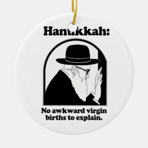 Hanukkah - inga konstiga jungfruliga födelser julgransprydnad keramik