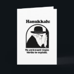 Hanukkah - Inga obarkade jungfrufödslar Helgkort<br><div class="desc">Shirtuosity.com: Helgdag Tees och Helgdag Gifts. Hitta de mest fantastiska Helgdag,  inklusive T-kort,  kort,  dekorationer,  tallrikar,  underlägg,  häftklamrar,  klistermärken,  mugg,  knappar,  magneter,  hattar,  påsar och annat från: http://www.Shirtuosity.com</div>