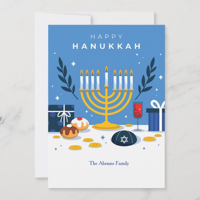 Hanukkah Inslag Greeting Card Julkort (Framsida)