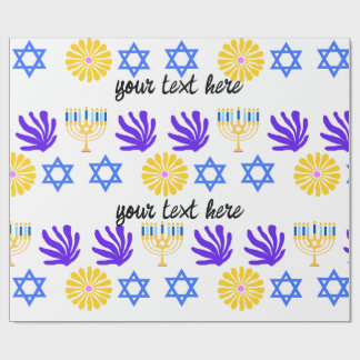 Hanukkah-inslagspapper – Menorah, Davidsstjärna Presentpapper