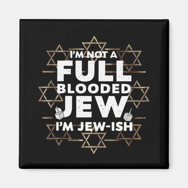 Hanukkah Inte Fullt blodad jude Chanukah Magnet (Framsidan)
