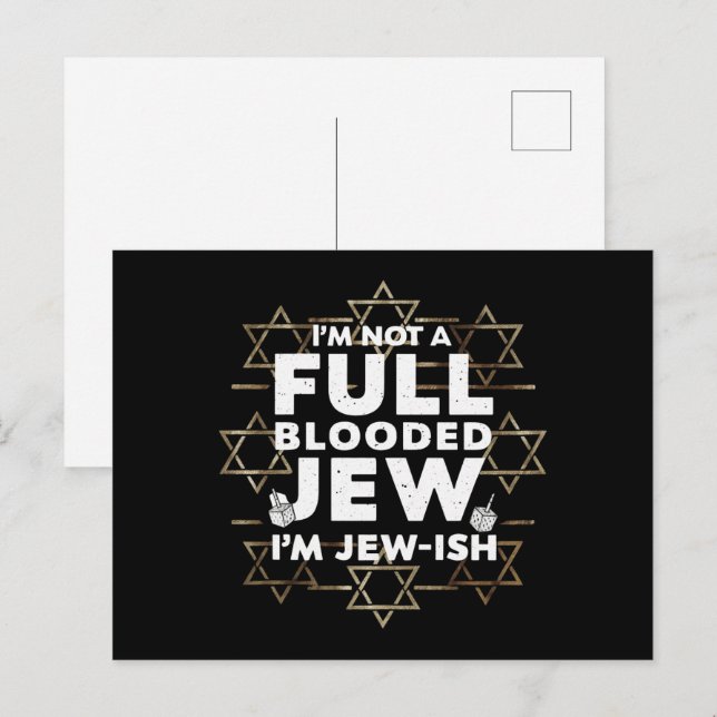 Hanukkah Inte Fullt blodad jude Chanukah Vykort (Fram/baksida)