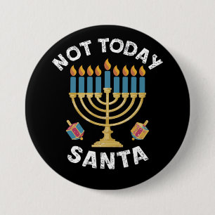 Hanukkah Inte Idag Tomte Judisk Chanukah Knapp