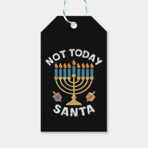 Hanukkah Inte Idag Tomte Judisk Chanukah Presentetikett