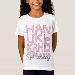 "Hanukkah is Funukkah" Kids T-Shirt, Rosa. Småbarn T Shirt