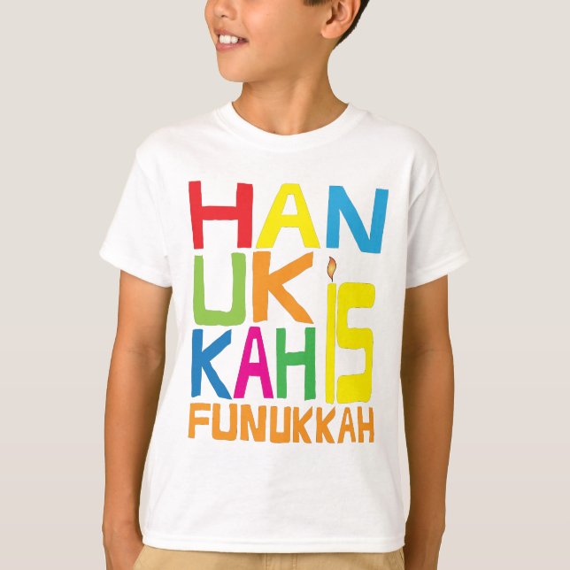 "Hanukkah is Funukkah" Kids T-Shirt. T-shirt (Framsida)