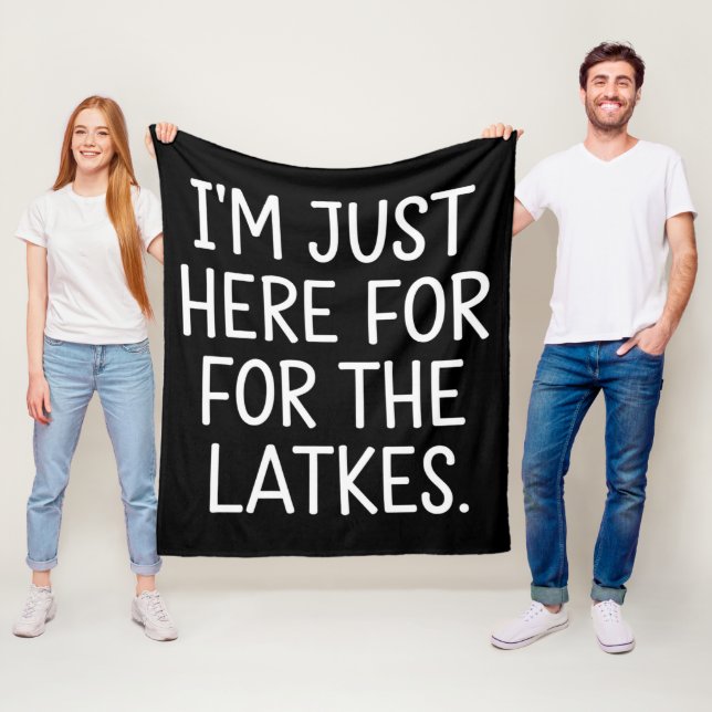 Hanukkah jag är bara här för latkes judisk fleecefilt (På plats)