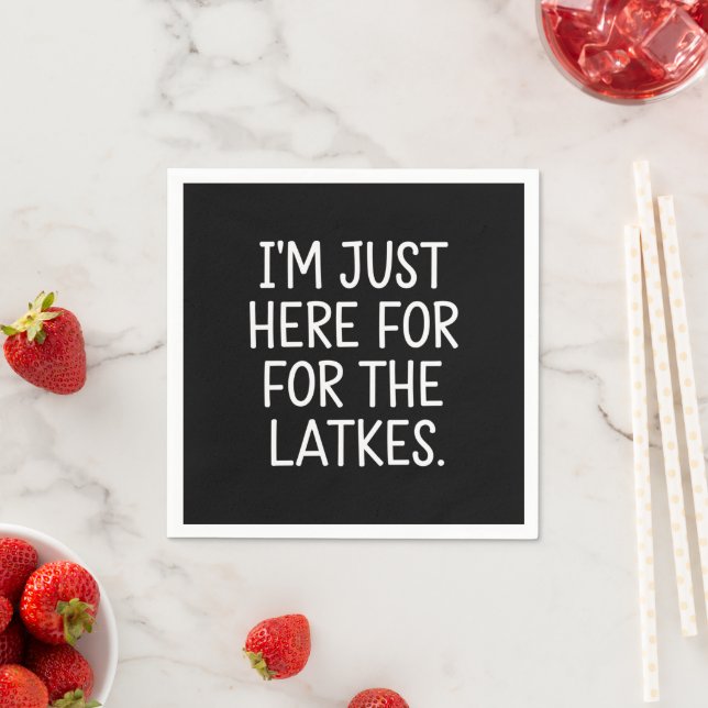 Hanukkah jag är bara här för latkes judisk pappersservett (Insitu)