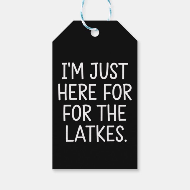 Hanukkah jag är bara här för latkes judisk presentetikett (Baksidan)