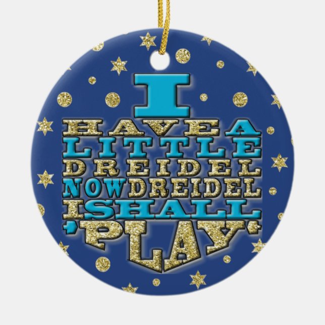Hanukkah "Jag har lite Dreidel"/Circle Ornament (Framsidan)