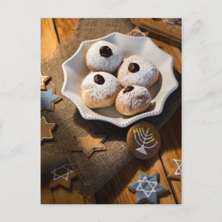 Hanukkah Jelly Donuts-vykort Vykort