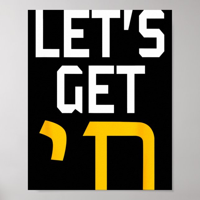 Hanukkah Jew Hebrew Word Lets Get Chai  Poster (Framsidan)