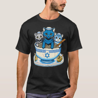 Hanukkah Jewish Cats Ramen 	s Chanukah Hanukkah Pj T Shirt