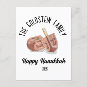 Hanukkah Jewish Chanuka Personlig Family Namn Helg Vykort