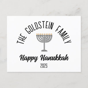 Hanukkah Jewish Chanuka Personlig Family Namn Helg Vykort