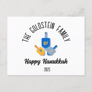 Hanukkah Jewish Chanuka Personlig Family Namn Helg Vykort
