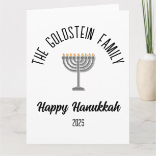 Hanukkah Jewish Chanuka Personlig Family Namn Kort