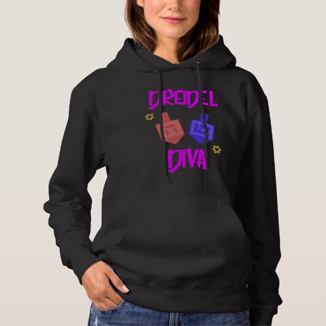 Hanukkah Jewish Dreidel Diva Womens T Shirt (Framsida)