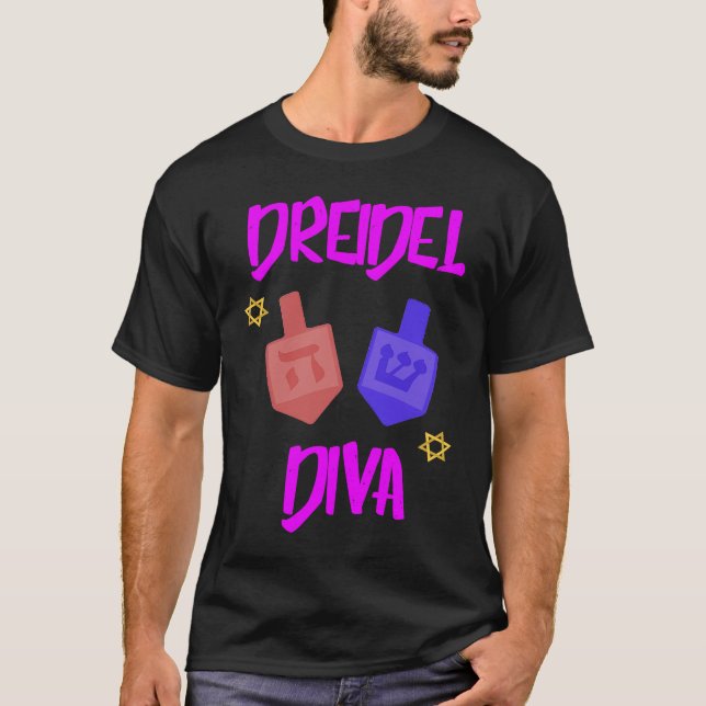 Hanukkah Jewish Dreidel Diva Womens T Shirt (Framsida)