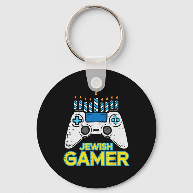 Hanukkah Jewish Gamer Chanukah Video Game Men Boys Nyckelring (Framsida)