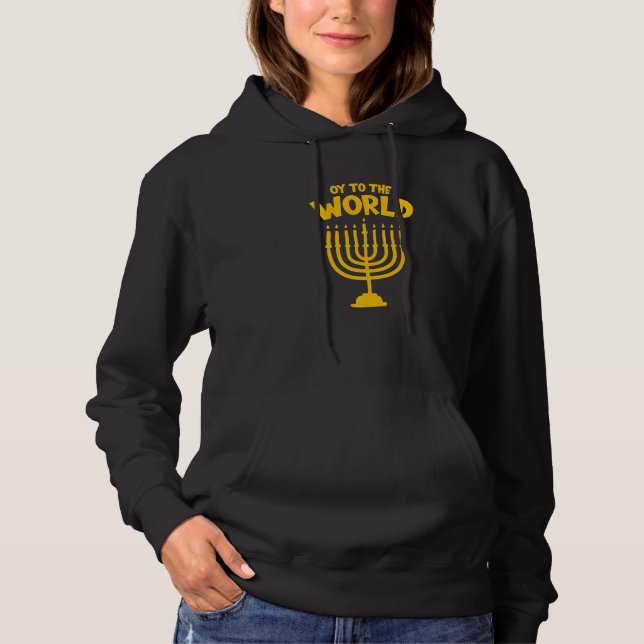 Hanukkah Jewish Holiday Oy to the World  1 T Shirt (Framsida)