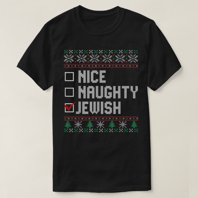 Hanukkah Jewish HolidayChannukah Jew UglyHanukkah T Shirt (Design framsida)