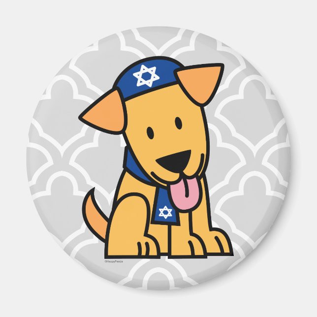 Hanukkah Jewish Labour Retriever Puppy Hund Magnet (Framsidan)