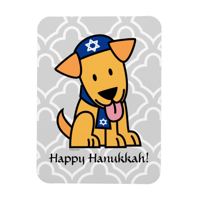 Hanukkah Jewish Labour Retriever Puppy Hund Magnet (Vertikal)