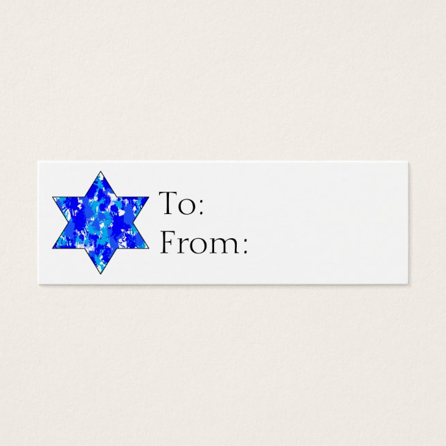 Hanukkah Jewish Star Gift Märkres Litet Visitkort (Framsidan)