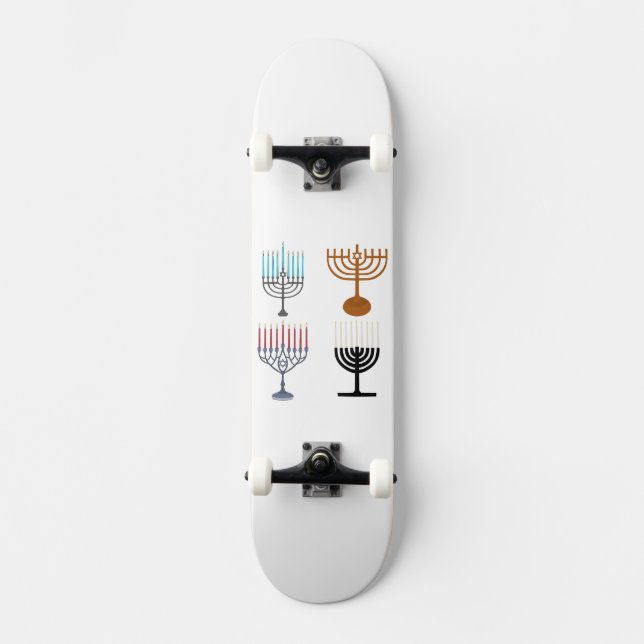 Hanukkah Judaism Jew Religion Mini Skateboard Bräda 18,5 Cm (Framsida)