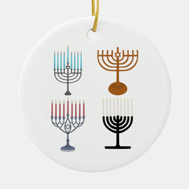 Hanukkah judendom jude religion julgransprydnad keramik (Framsidan)