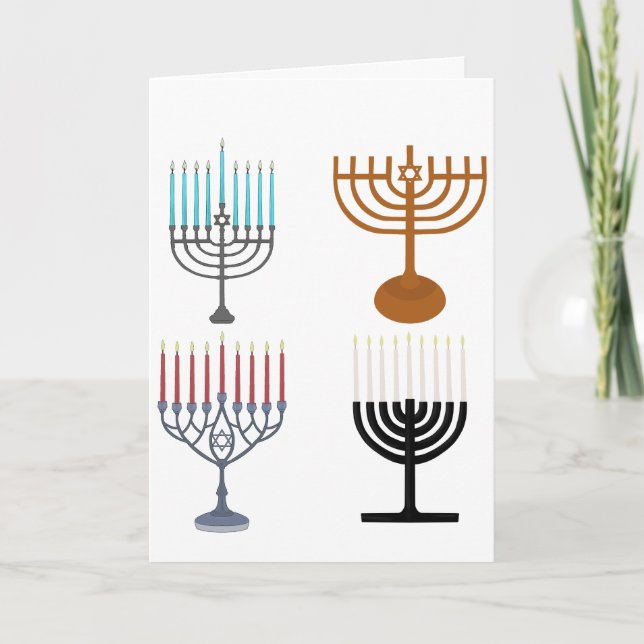 Hanukkah judendom jude religion kort (Framsida)