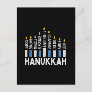 Hanukkah Judisk högtid Menorah Jude Helg Vykort